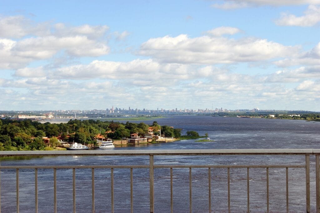 flow, rio paraguay, ship, water, nature, city, asunción paraguay, bridge, jungle, heaven, overshadowed, paraguay, south america