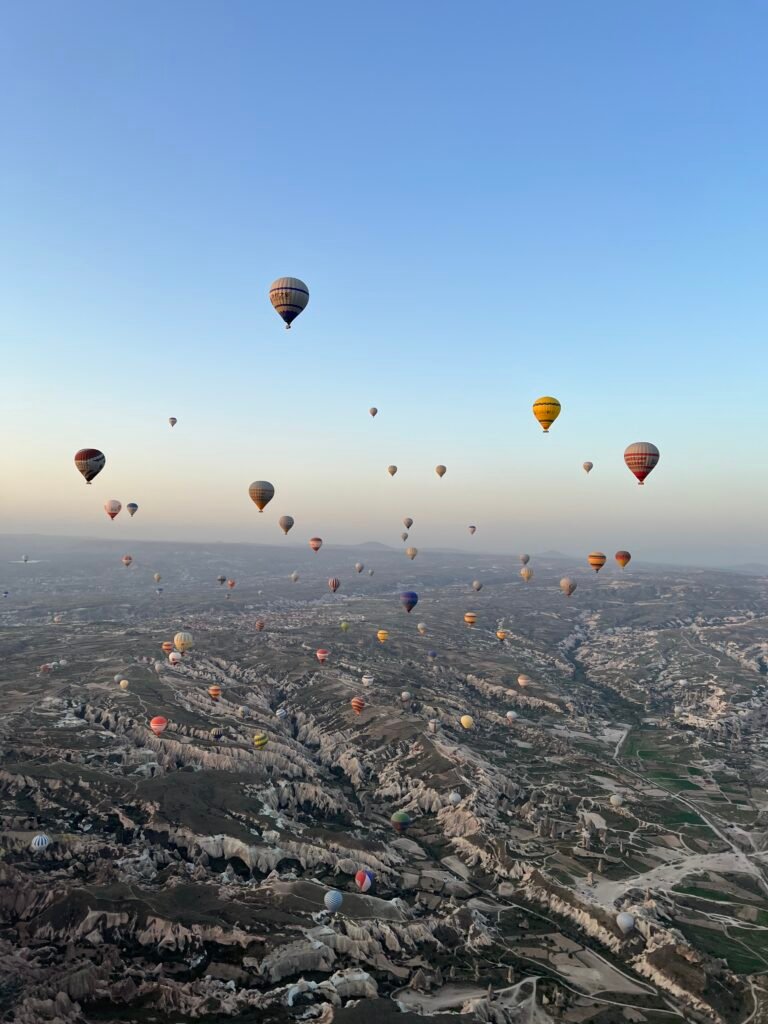 globos volando en Capadocia amanecer